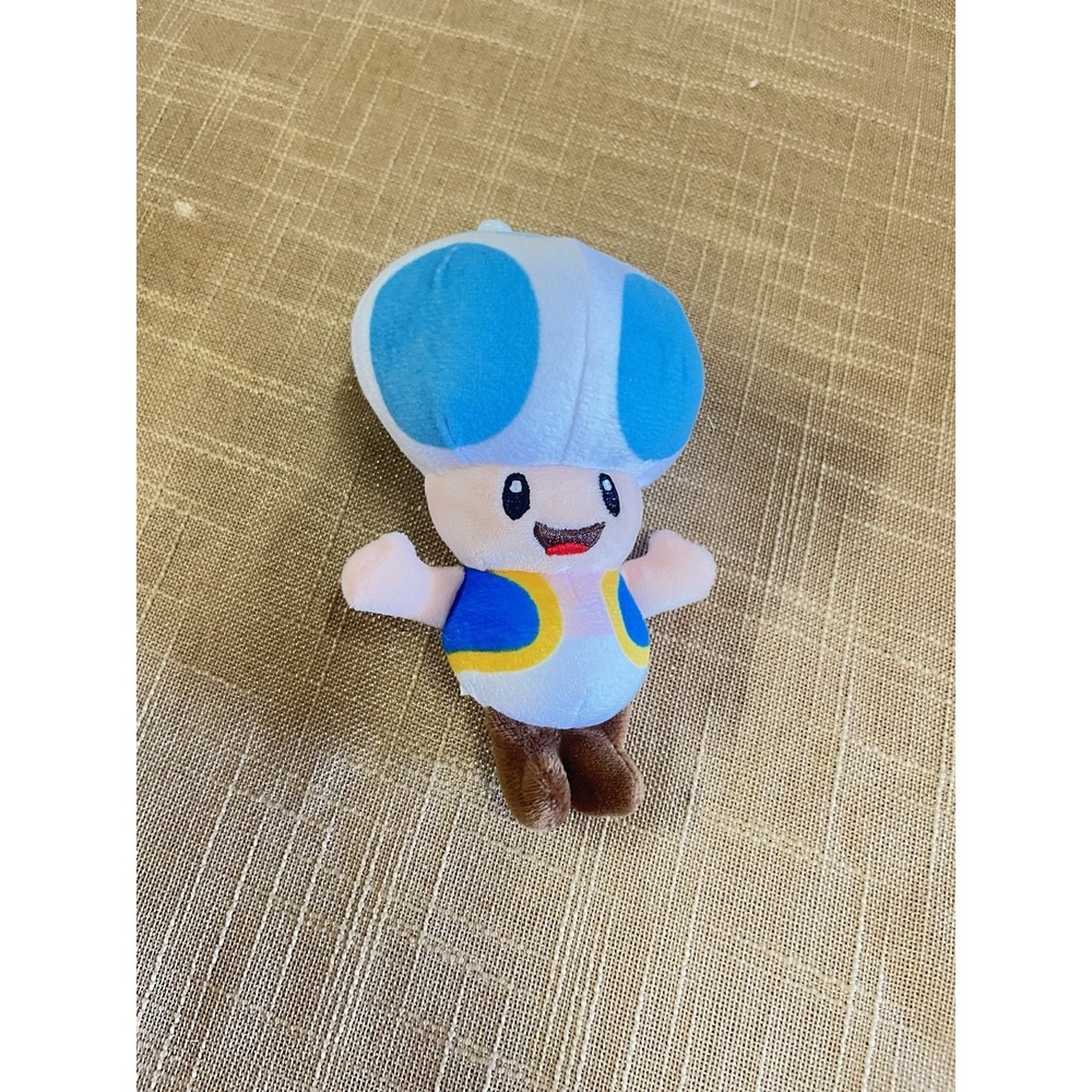 Nintendo Super Mario Toad Blue Mushroom Mini Plush Stuffed Toy